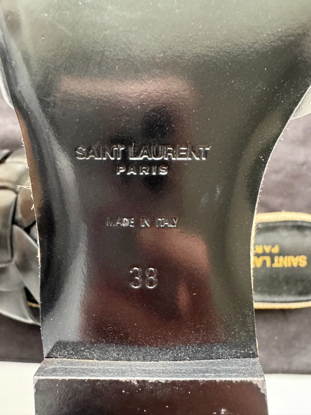 Saint Laurent Tribute Black Sandals, Size 8 (38) - Picture 5 of 5